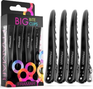 Framar - Big Bite Haarclips - Zwart 4 st