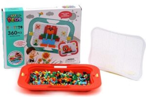Platter Pegs Kralen Puzzel - Kleurrijke puzzel met 360 elementen - 3+