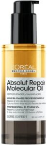 L'Oréal Professionnel Absolut Repair Molecular Bi-Phase Haarolie – 100 uur lang prachtige glans - Voor alle beschadigde haartypes - 90ml