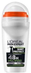 L'Oréal Paris Men Expert Shirt Protect 48U Deodorant Roller - 48U anti-transpirant - Gaat gele vlekken, witte strepen & residu op kleding tegen - 50ml