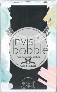 Invisibobble - Wrapstar - Zwart met print - Haarelastiek met lint - 1 stuk